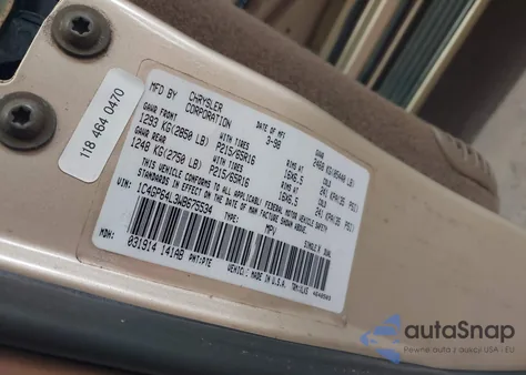 1998 Chrysler Town & Country Lxi z USA, uszkodzony, nr VIN 1C4GP64L3WB675534